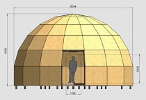 Проект Купольный дом Z8 (D 8м), фото фасада 1